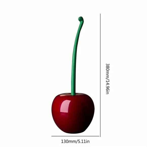 Cherry Shaped Toilet Brush With Holder - Easy-Clean ⒠Modern Bathroom De⦠- Picture 6 of 10